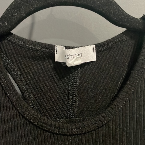 Hashttag in Trend brand black ribbed racerback tank top - Picture 5 of 7